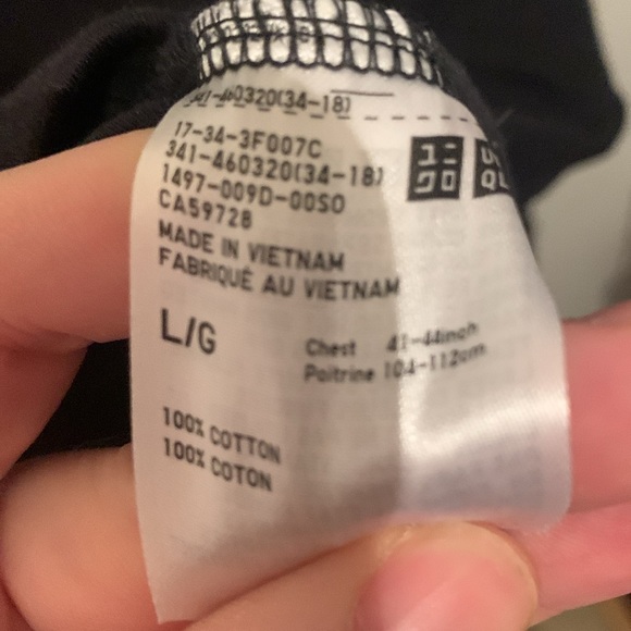 Super Stylish Jet Black 100% Cotton Turtleneck from Uniqlo SZ Large - Picture 5 of 6